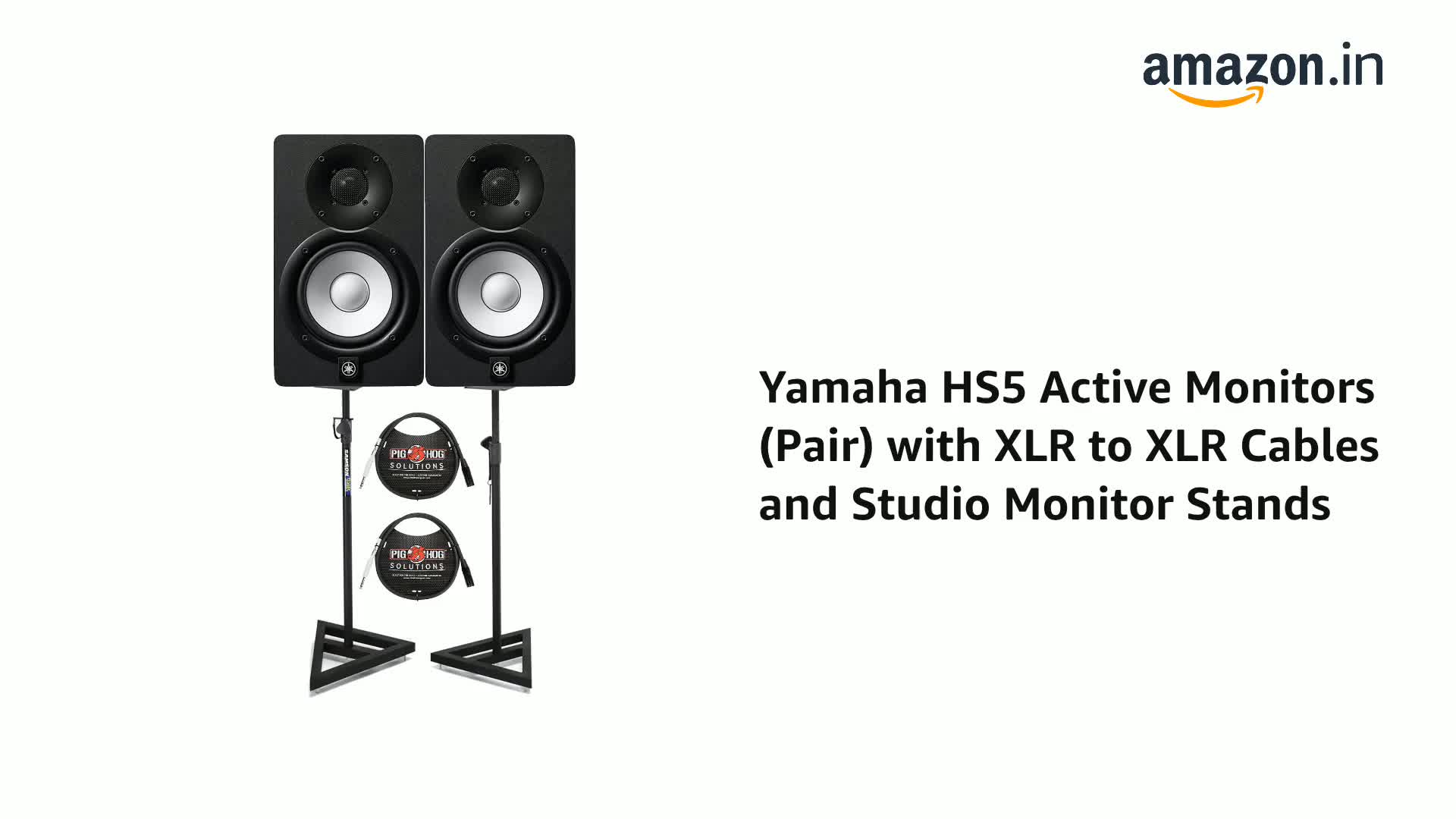 家電 YAMAHA HS5 //CABLE INPUT XLR Yamaha HS5 Active Monitors (Pair) with XLR to XLR Cables and