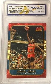 Michael Jordan Fleer Polychrome 10TH Anniversary Refractor Gold WCG GEM-MT 10 Rookie Card!