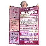 Gifts for Grandma from Grandkids, to My Grandma Soft Throw Blanket 50' X 60',Chirstmas Birthday Mothers Day Present for Grandmother, Best Granny Ever Gift