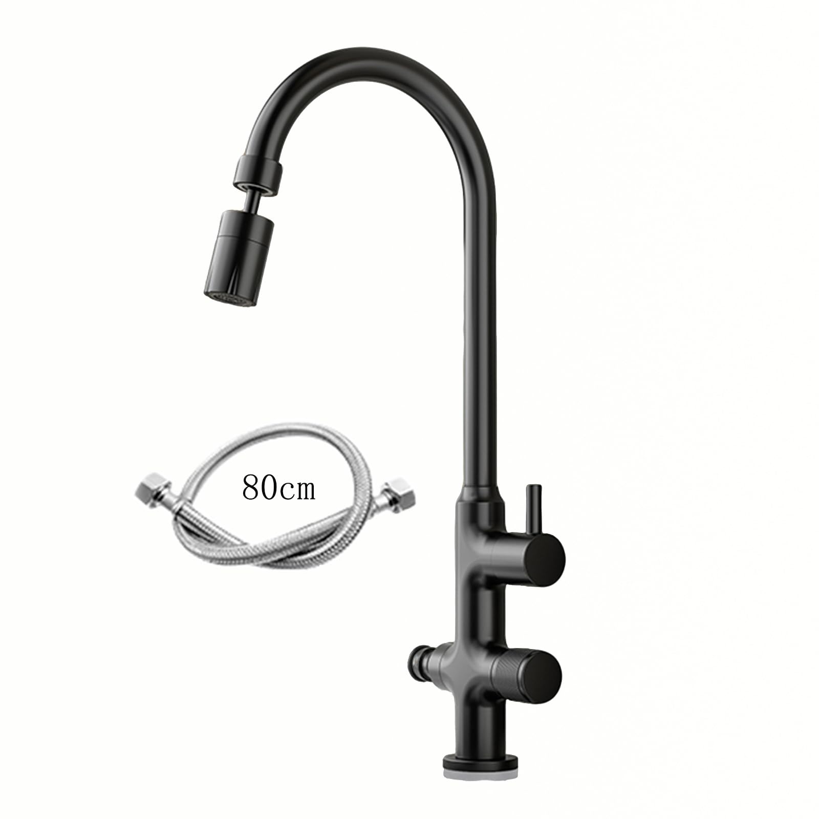 Grifo Exterior Jardin Doble Salida Grifos Para Lavadoras Grifo Agua Fria Modo De Salida De Agua Dual,Negro