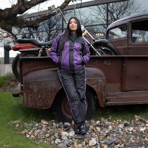 Image of Milwaukee Leather Women's Motorcycle Hooded Water-Resistant Rain Suit for Outdoors
