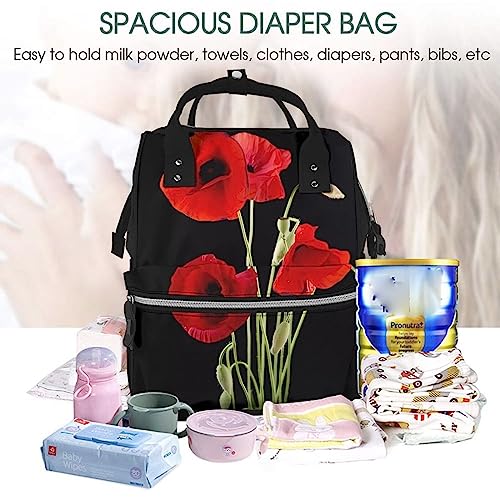Sac à dos à langer noir grande capacité multifonction et étanche