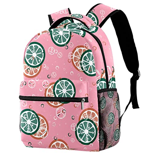 Sac à dos de voyage tricolore vert orange rose équipé d'un porte-gourde ergonomique