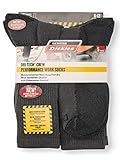 Dickies Mens 5-Pair Crew Work Socks - Charcoal Gray - 10/13