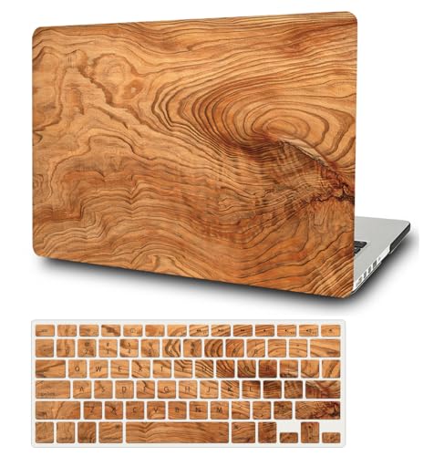 Evita arañazos en MacBook Pro 15 Retina A1398 con esta funda rígida estilo madera