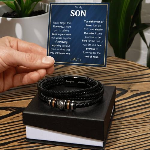 FG-Family-Gift-Mall-To-My-Son-Bracelet-for-Son-from-Parents-Bracelet-For-Son-From-Mom-Son-Gifts-from-Mom-and-Dad-Birthday-Gift-For-Son-Men-Bracelet-Son-Birthday-With-Message-Card-and-Gift-Box
