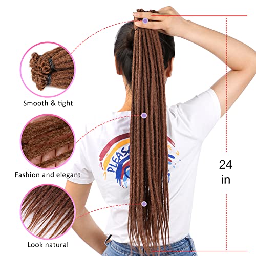 24 Inch 10strands/pack Synthetic Dreadlocks Extensions Thin 0.6cm Soft Reggae Hair Hip-Hop Style Dread Extensions Long Crochet Braids For Hippie Dread locks Hair(24Inch 10strands, 30) - Image 5