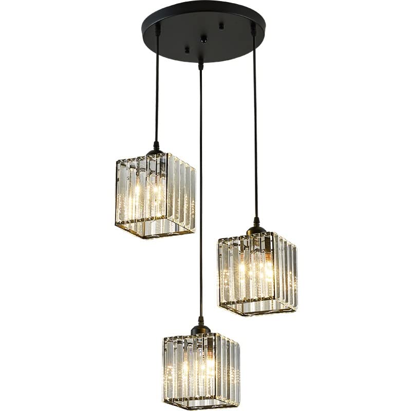 Lustre en cristal E27 noir pour éclairer un salon sombre efficacement