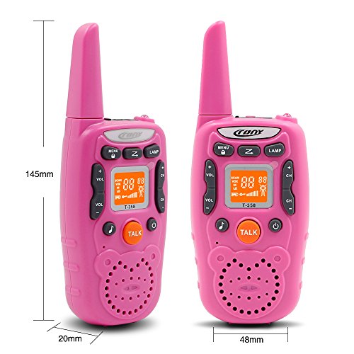 Eoncore T358 Walkie Talkies for Kids Two Ways Radio Toy Long Range 22 Channels 10 Call Tone Build-in Flashlight Pink - Thumbnail 7