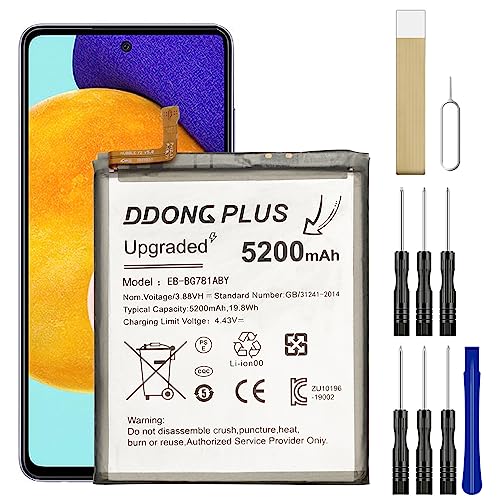 DDONG PLUS EB-BG781ABY Replacement Battery [Upgraded] for Samsung Galaxy A52 5G SM-A526U SM-A526U1 SM-A5260 SM-A526B/DS Battery Free Adhesive Tool Kits