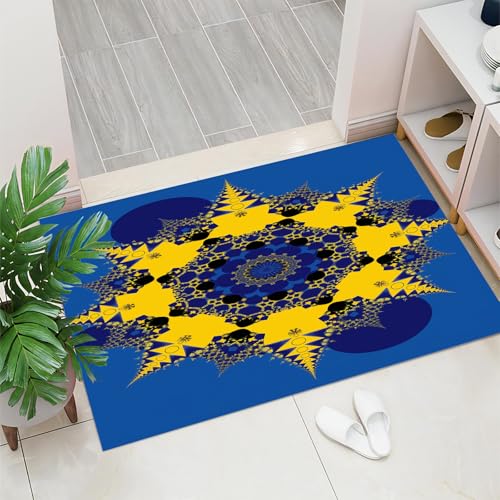 Paillasson abstrait 80x120 cm géométrique et tapis de sol absorbant