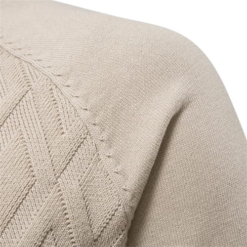 Men Argyle Basic Sweaters Solid Color O-Neck Long Sleeve Knitted Pullover Winter Warm Sweaters2