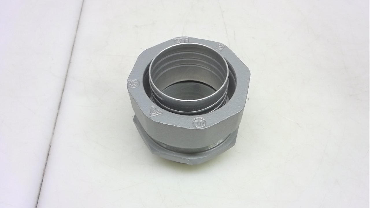 Appleton ST-200 Liquidtight Conduit Connector with Plain Throat, 2 in Trade, Straight, Malleable Iron