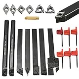 21Stk 10x10mm Schaftdrehmaschine Bohrstange Hartmetalleinsätze Drehwerkzeughalter Set mit Hartmetall-Einsätze