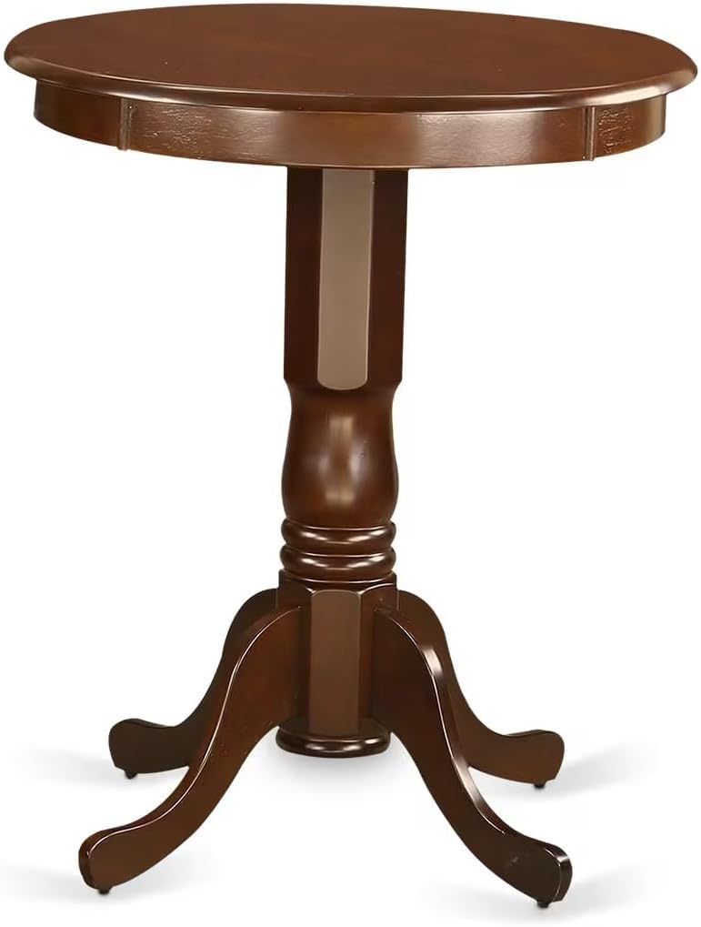 East West Furniture EDT-MAH-TP Eden Bar Height Counter Table - a Round Dinner Table Top with Pedestal Base, 30x30 Inch, Mahogany