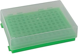 Heathrow Scientific HS23461D 96 x 0.2 mL PCR Rack, 5 x 3.86 x 1.2 in, Polypropylene, Green (Pack of 5)