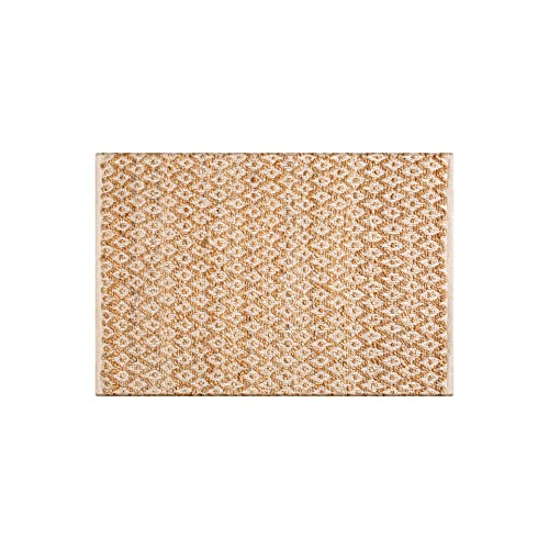 Tapete Ramanta Home algodón y yute 24x36 pulg blanco natural miniatura 1