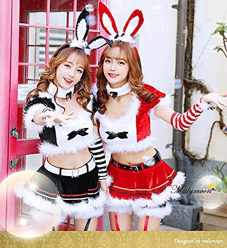 [malymoon] マリームーン サンタコス サンタ コスプレ コスチューム バニー ウサ耳 ショーパン スカート レディース 可愛い セクシー クリスマス 衣装 イベント パーティー フェス 詳細画像3