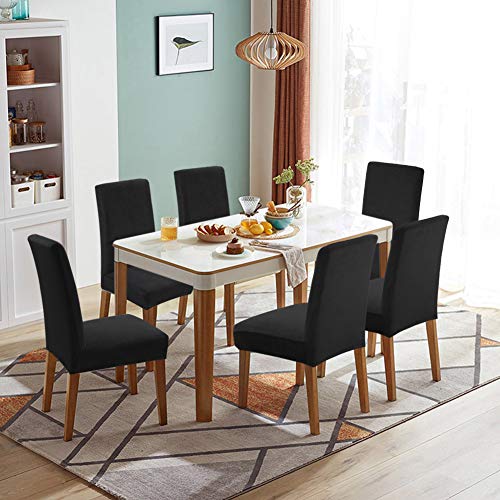 Fuloon Velvet Cahir Cover Elastic Chair Covers Protector Seat Slipcover Outdoor Wingback Chair Covers Dining Chair Covers Set of 6 - Image 2