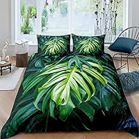 Bettwäsche 135x200cm Tropische Pflanzen - Microfaser Set Mit Kissenbezügen