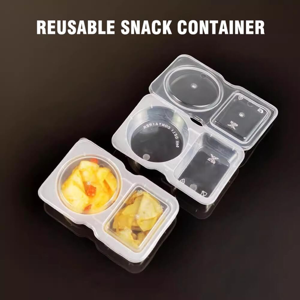 Lot De 20 Boîtes à Goûter Réutilisables Avec 2 Compartiments