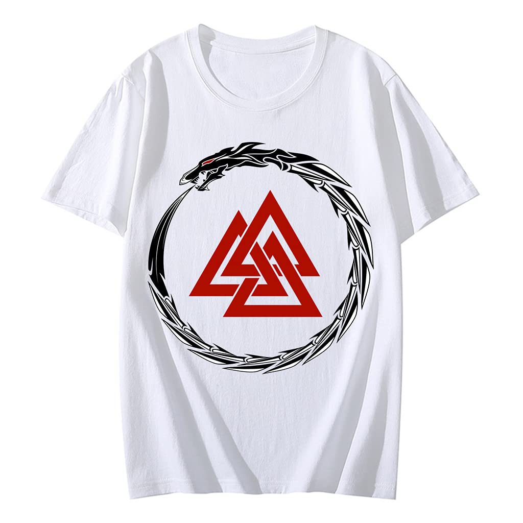 T-shirt homme manches courtes imprimé viking coton premium Valknut