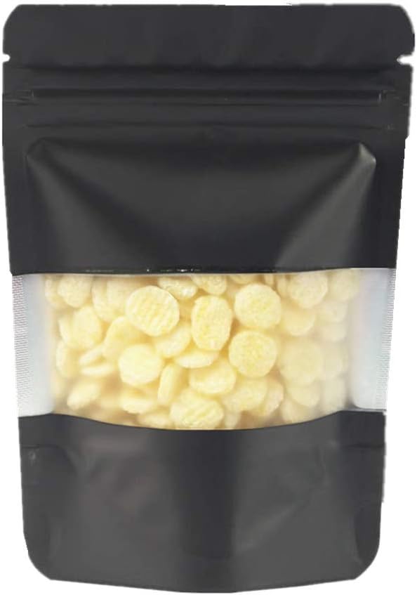 100 Pieces Mylar Bags with Window Zipper Lock Stand Up Aluminum Foil Bag for Zip Food Storage Lock Packaging Bag Reusable (3.5x5.1 inch, Black)