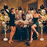 Balloon Centerpieces for Floor with String Light 2 Set Black Balloon Stand Kit Holder Decoration for Wedding Adult Birthday Party Men Bachelor Party - Image 4
