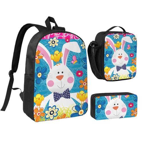 Sac à dos d'école léger avec boîte à déjeuner et trousse pour enfant