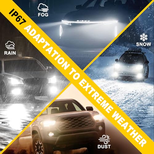Image of AHOBXD 9005 LED Bulb, 6500K White with Fan Cooling Upgraded Super Bright 900% 60000LM Brightness Real 1:1 Halogen Size 80000Hours Lifespan 9005 /HB3 Car Fog Lights Pack of 2