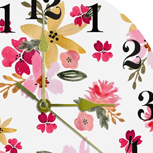 Horloge murale à quartz décorative, une idée de cadeau fleurie