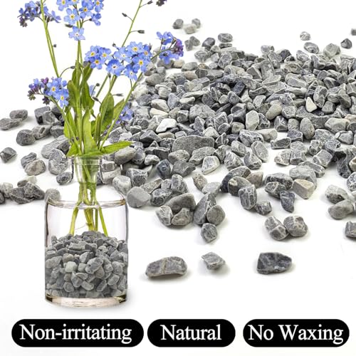 Image of 5lbs Grey Pebbles for Landscaping, 3 /8inch Small Rocks for Succulent Cactus Plants, Natural Polished Pebbles, River Rocks for Plants, Vases, Garden