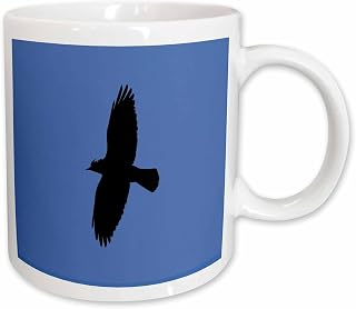 3dRose Minimalistic Jackdaw In Flight Silhouette 11oz Mug