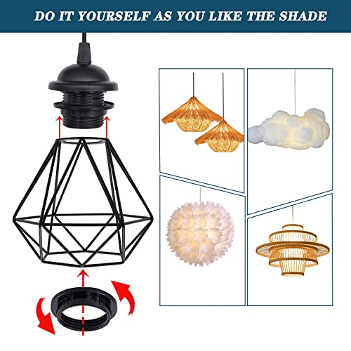 Feyaim Plug In Pendant Light Socket, Hanging Light Kit With 450Cm Cord And Switch, Vintage Diy Light Fixture Kit, E26/E27 Lamp Bulb Holder For Garage Bedroom Corner (2 Pack) #TOP4
