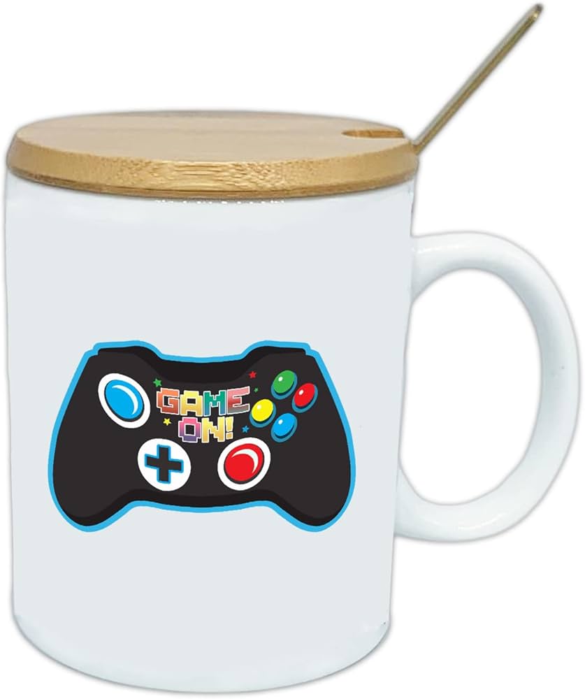 Game On - Video Games Level Up Handle Gamepad Theme Funny Coffee