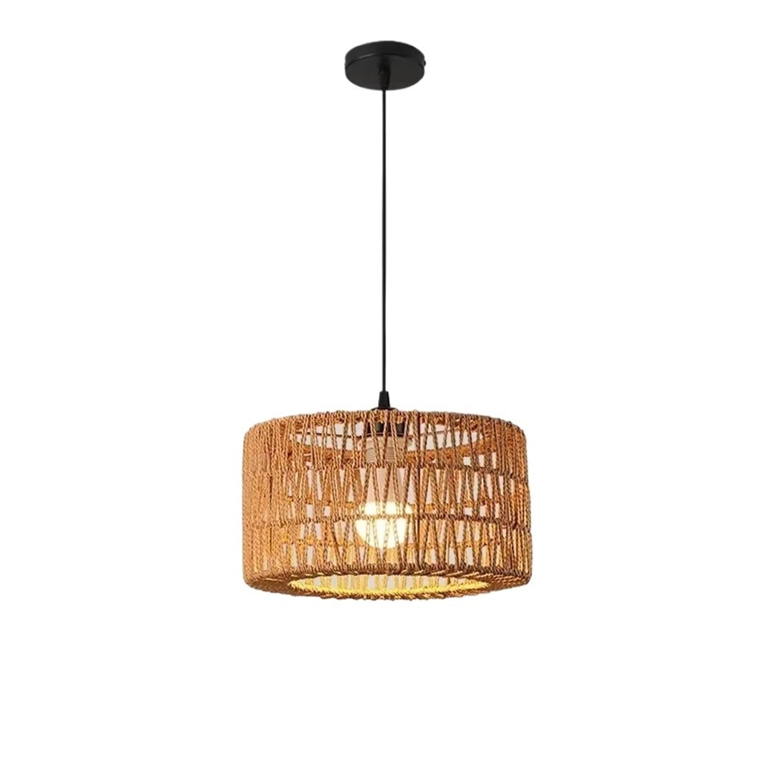 Akdjgfp A7 Rattan Lampshade Wicker Lampshade Creative Design Rattan Decorative Pastoral Retro(A7)