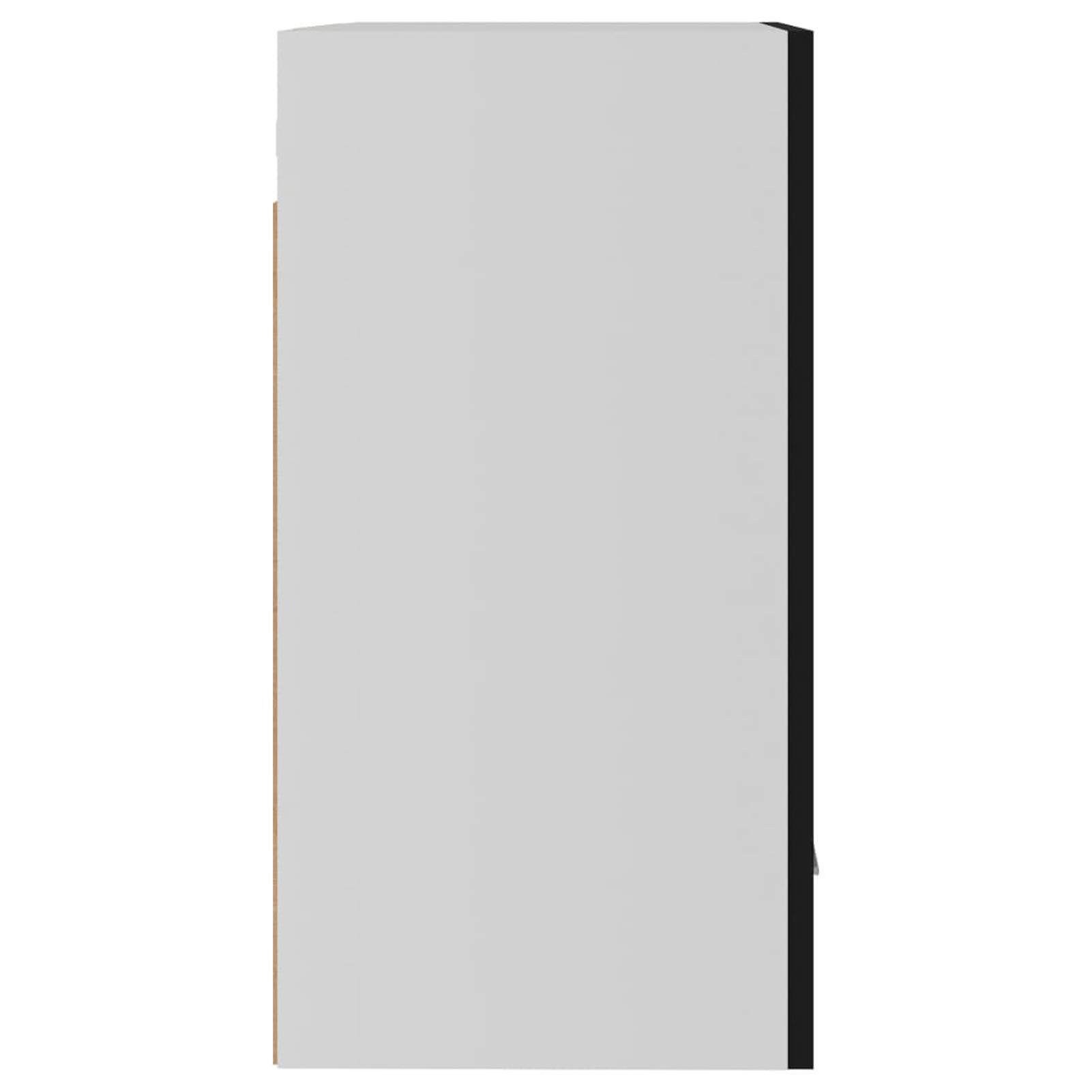 2 STK. Hängeschränke Wandschrank Hängend Küchenhängeschränke Küche Schrank Einbauküche Küchenzeile Küchenmöbel Oberschrank Küchenschrank Küchenmöbel Schwarz 50x31x60 cm Holzwerkstoff