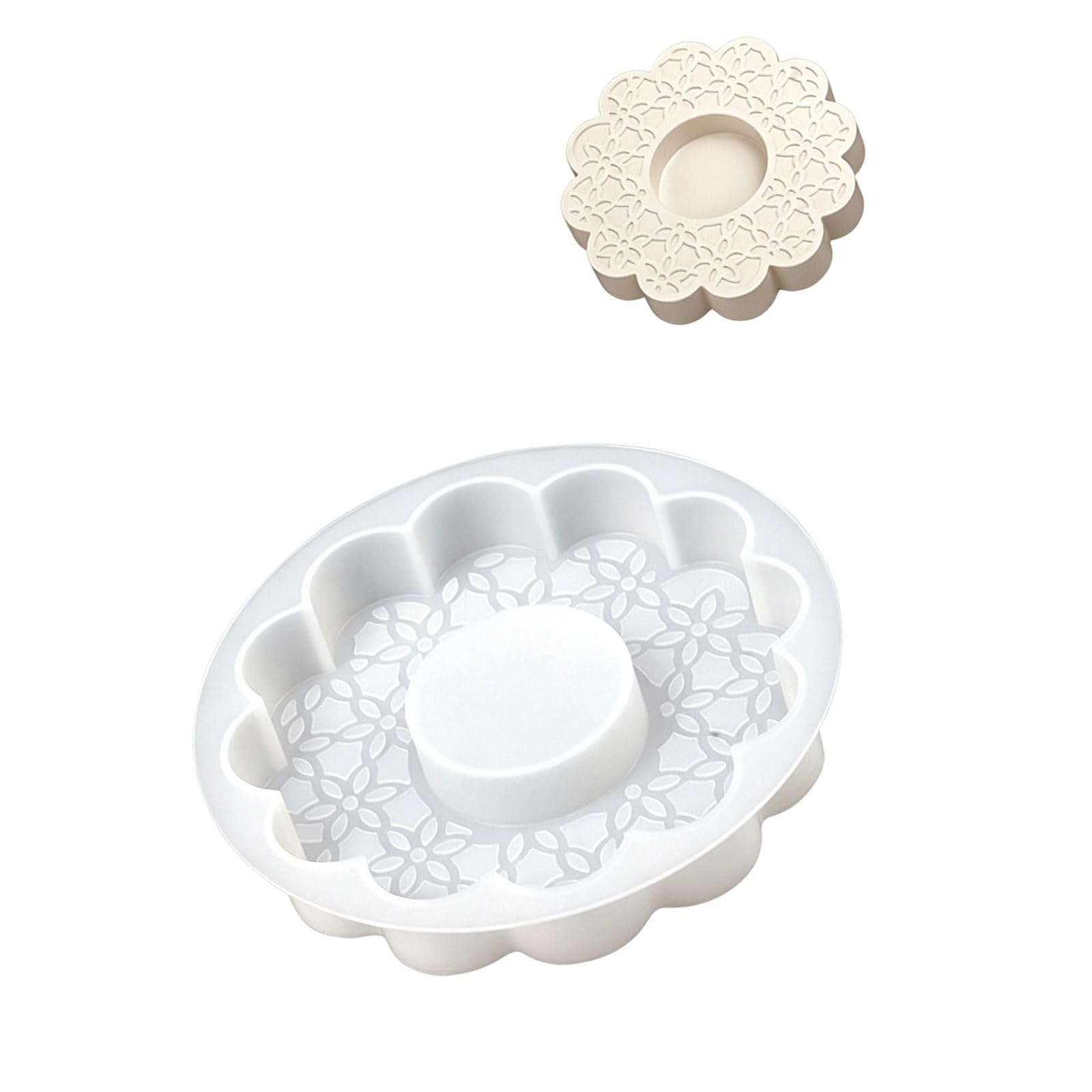 LWHZOFR Home Decor Mold for Holder Casting, Silicone with Round Center for Resin and Plaster Use Tealight Insert Mold Resin Holder Plaster Form Decor Silicone Form