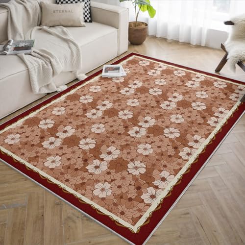 Tapis antidérapant à fleurs lavable en machine pour sol glissant
