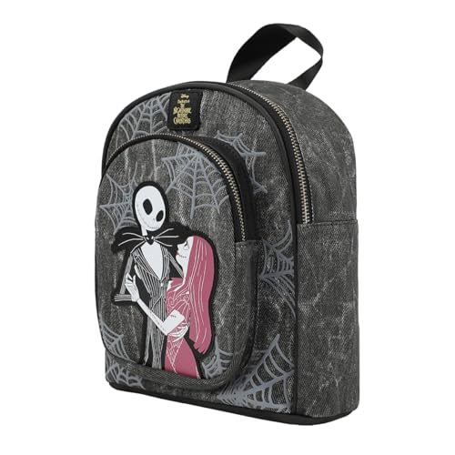 Bioworld Nightmare Before Christmas Jack & Sally 9.6" Gray Mini Backpack3