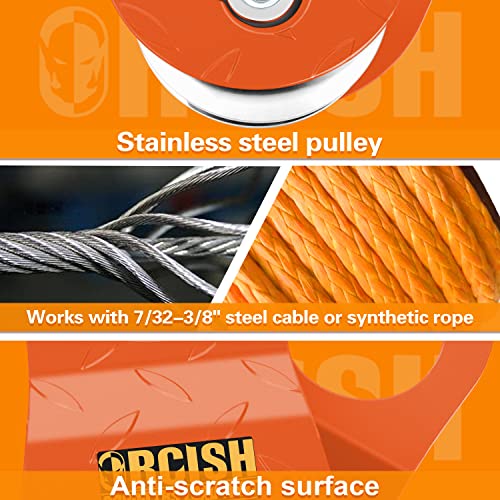 ORCISH 10T Snatch Block for Recovery Winch Towing Pulley Blocks Offroad Recovery Accessory 22000lb Capacity (Orange（New) - Thumbnail 5