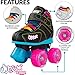 Crazy Skates Dream Roller Skates for Girls with LED Light-up Wheels - Black (Size: US Mens j12 | US Ladies j12 | EU 30)