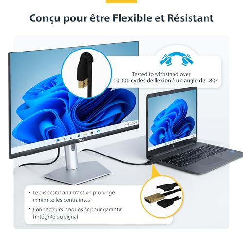 Câble HDMI 2.0 blindé en fibre d'aramide StarTech.com 2m pour TV 4K - 6