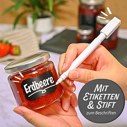 Foto von Praknu 25er Set Marmeladengläser Klein 125ml – Schraubgläser – mit Deckel
