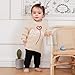 VISGOGO Toddler Girl Boys Knit Sweater Long Sleeve O Neck Letter Heart Embroidery Pullover Knitwear (Beige, 12-18 Months)