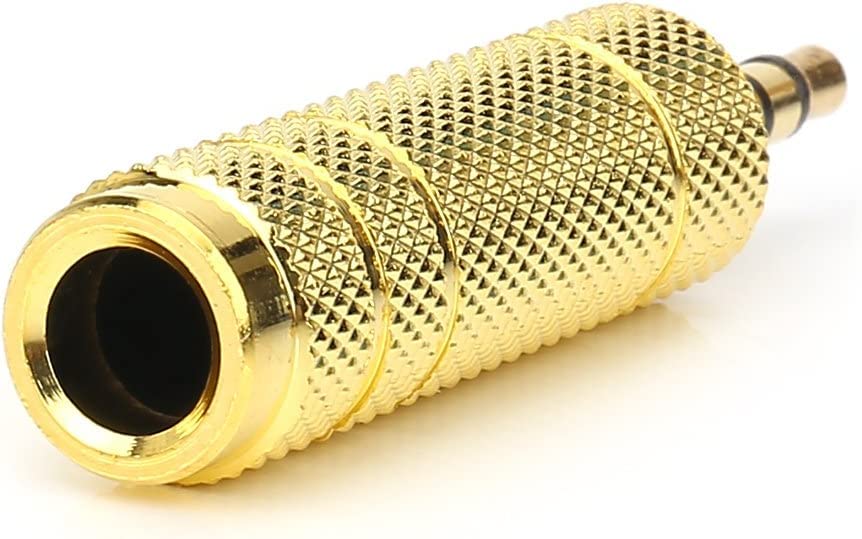 Image of [ 2 Pieces Headphone Adapter Jack 3.5mm Male 1 /8 inch to 6.35mm Female 1 /4 inch Audio Stereo Adapter, Small to Big Headphone Audio Jack Plug Adaptor Converter for Digital Piano, Keyboard