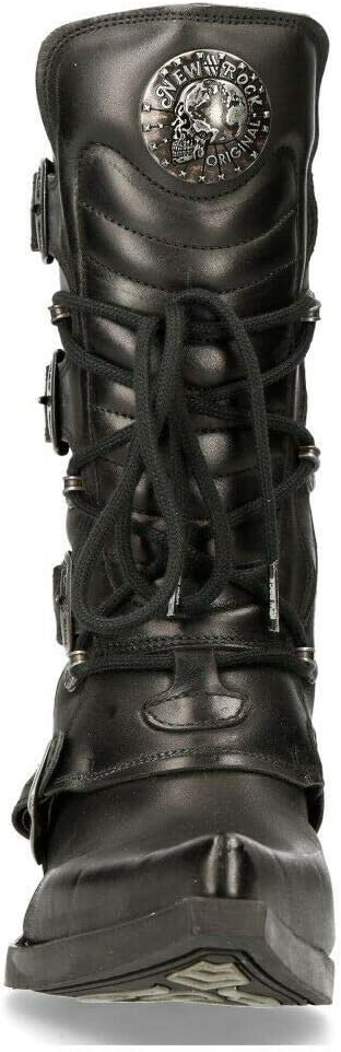 New Rock Mens WESTERN COWBOY 7993 Leather Buckle Heavy Calf Boots