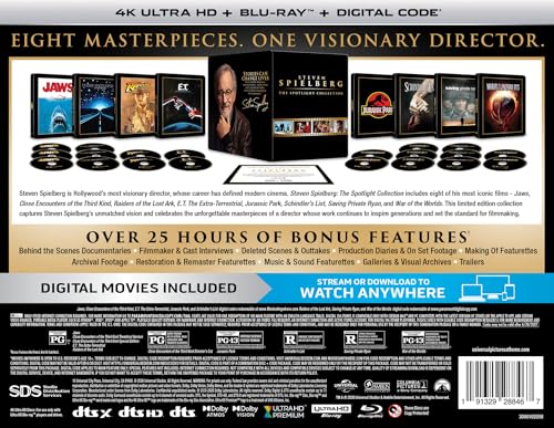 Image of Steven Spielberg: The Spotlight Collection - Limited Edition Steelbook Library Case [4K Ultra HD + Blu-ray + Digital]