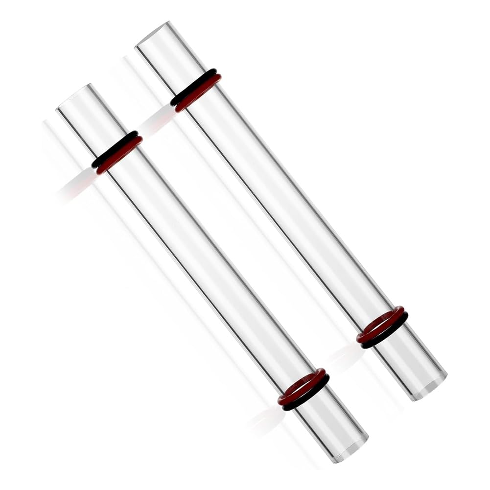 Littimoon 2Pieces Polymer Clay Roller Tools Acrylic Round Tube Roller Acrylic Rod Clay Rolling Pin with Thick Ring Kit DIY Polymer
