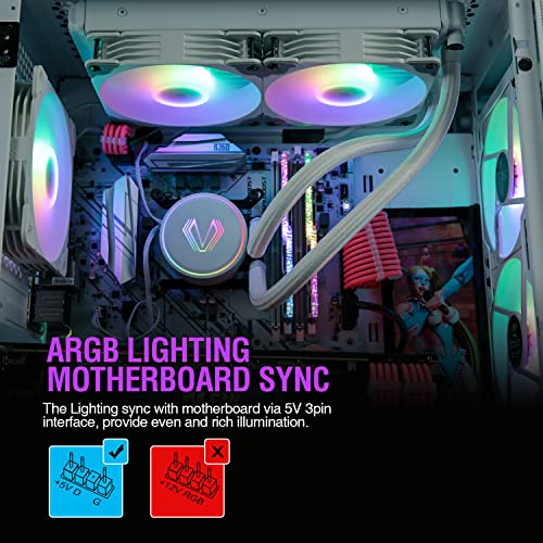 Vetroo V240 White Liquid Cpu Cooler 240Mm Addressable Rgb & Pwm Pump & Fans 250W Tdp Aio Water Cooler W/Controller Hub For Intel Lga 1700/1200/115X Amd Am5/Am4 #TOP4